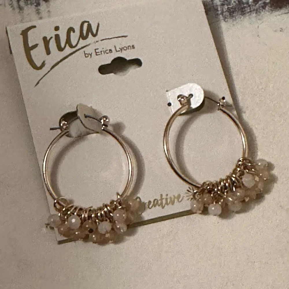 Erica Lyons gold beaded dangle earrings